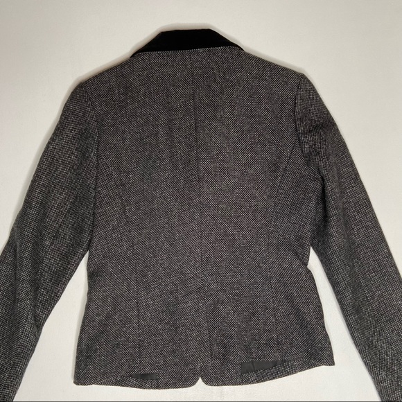 American Eagle Tweed Blazer with Velvet Collar - Picture 3 of 14